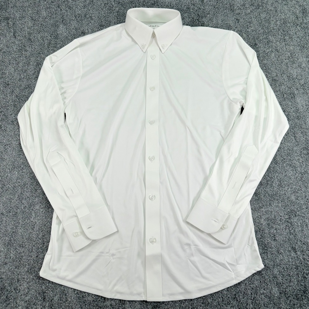 Collars & Co Shirt Mens Small White Long Sleeve Button Down Dress Collar Stretch
